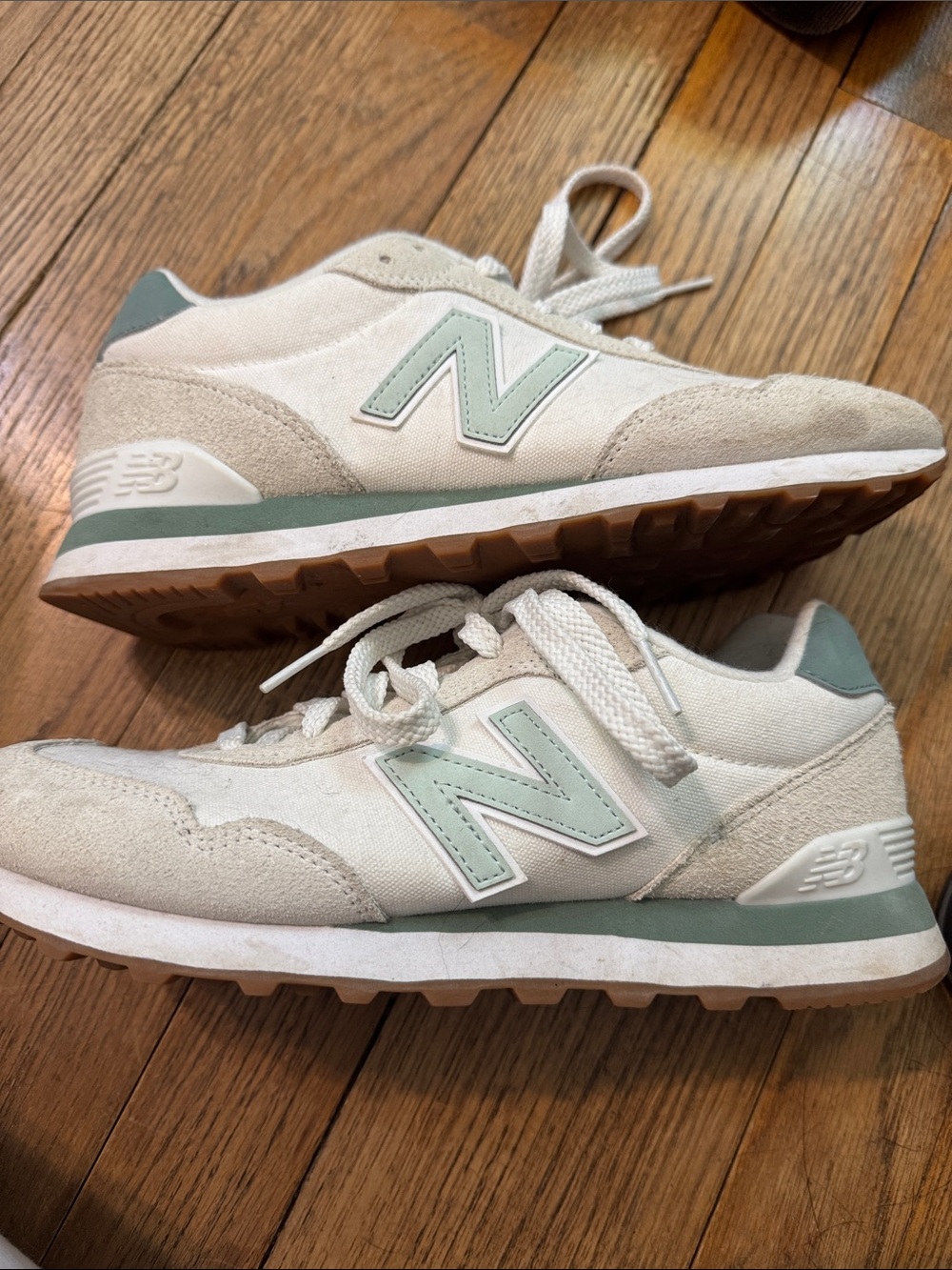 New Balance Kids Sneakers in Mint Green and Cream